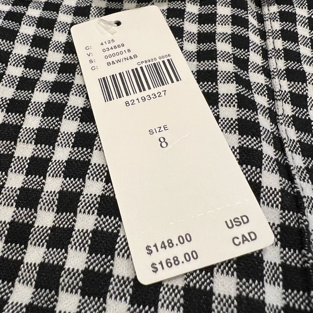 NWT Anthropologie Black & White Gingham Off-Shoulder Romper - Picture 12 of 12